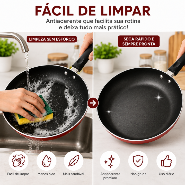 KIT 3 Frigideiras Antiaderentes INOX PREMIUM — foto 4